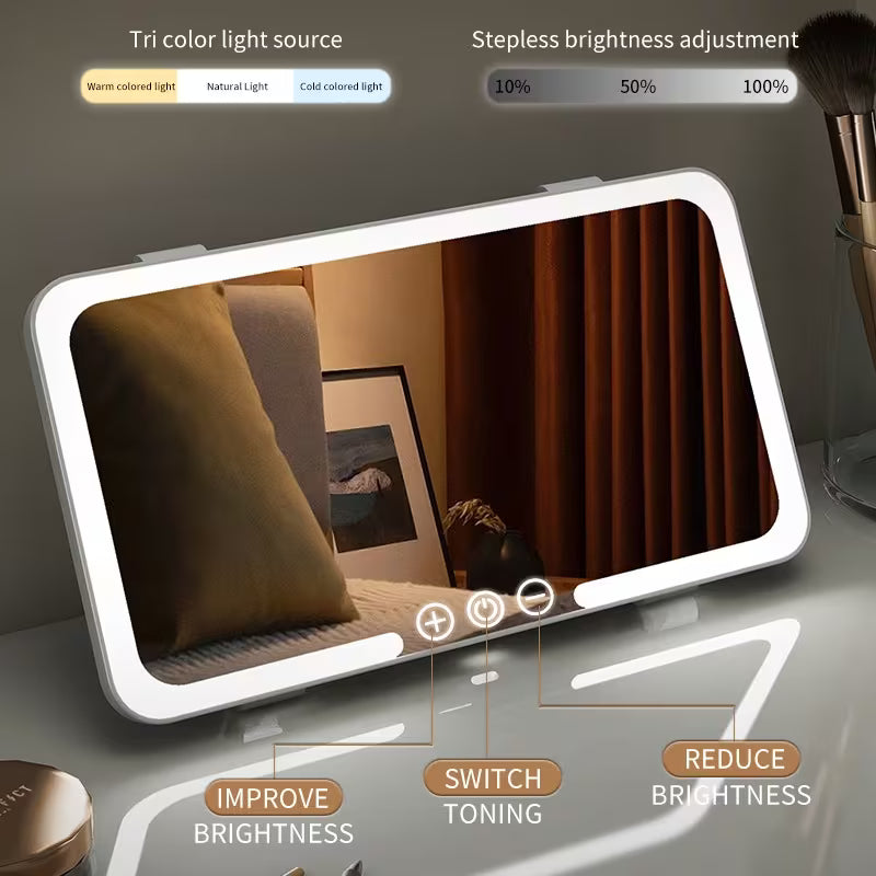 Car Sun Visor Vanity Mirror – LED Makeup & Grooming Mirror