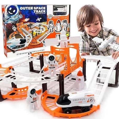 Astronaut Spaceship Track Set - Outer Space Toy Set for Kids